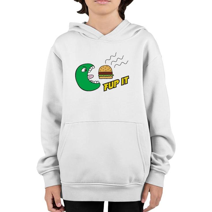 Fup It Cheeseburger Monster Cartoon Youth Hoodie