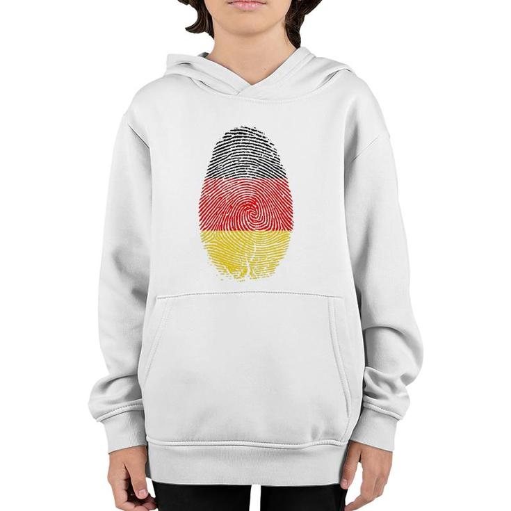 Germany Flag Fingerprint It Is In My Dna Gift For Germans Youth Hoodie