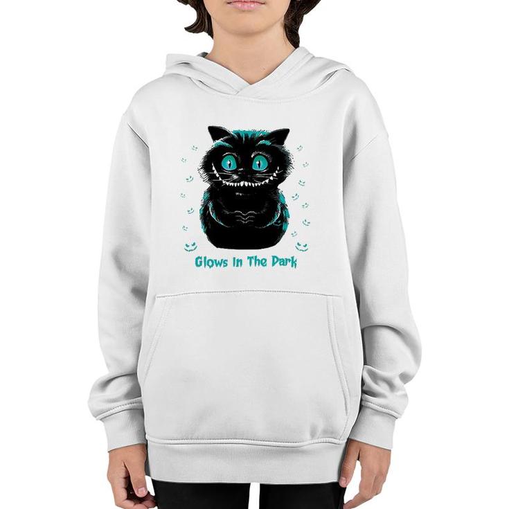 Glows In The Dark Funny Cat Halloween Youth Hoodie