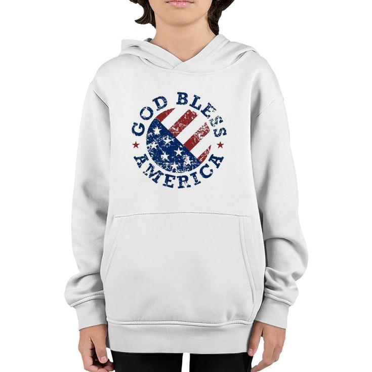 God Bless America Flag 4Th Of July Independence Day Youth Hoodie