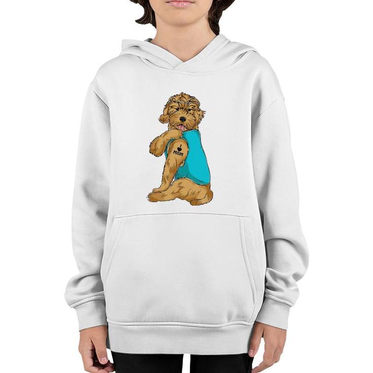 Goldendoodle I Love Mom Tattoo Apparel Dog Mom Gifts Womens Youth Hoodie