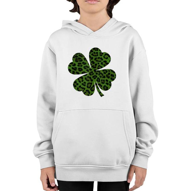 Green Leopard Shamrock Funny Irish Clover St Patrick's Day Tank Top Youth Hoodie