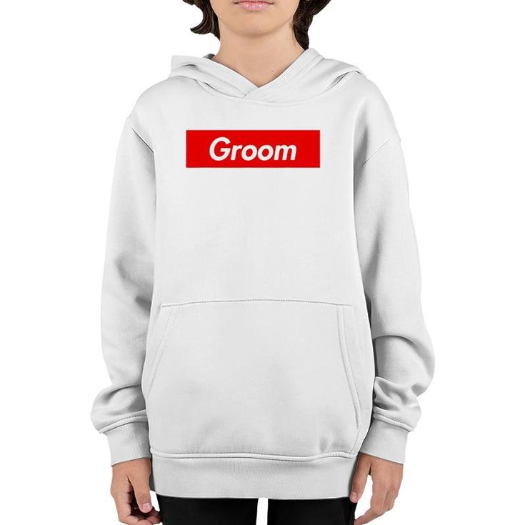 Groom White Text Wedding Gift Youth Hoodie