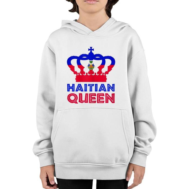 Haitian Queen Womens Red Blue Perfect Haiti Flag Crown Gift Youth Hoodie