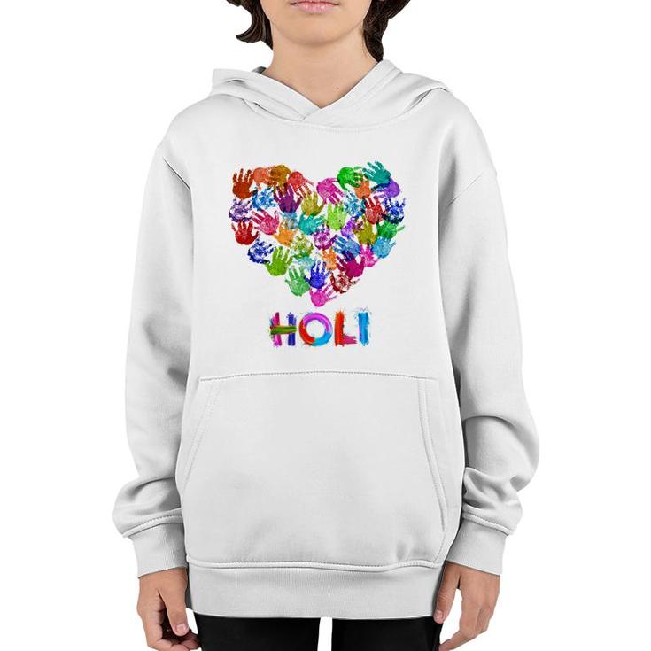Happy Holi Indian Celebration For Women Men Kids Color India  Youth Hoodie