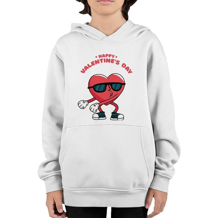 Happy Valentine's Day Funny Heart Valentine's Day Youth Hoodie