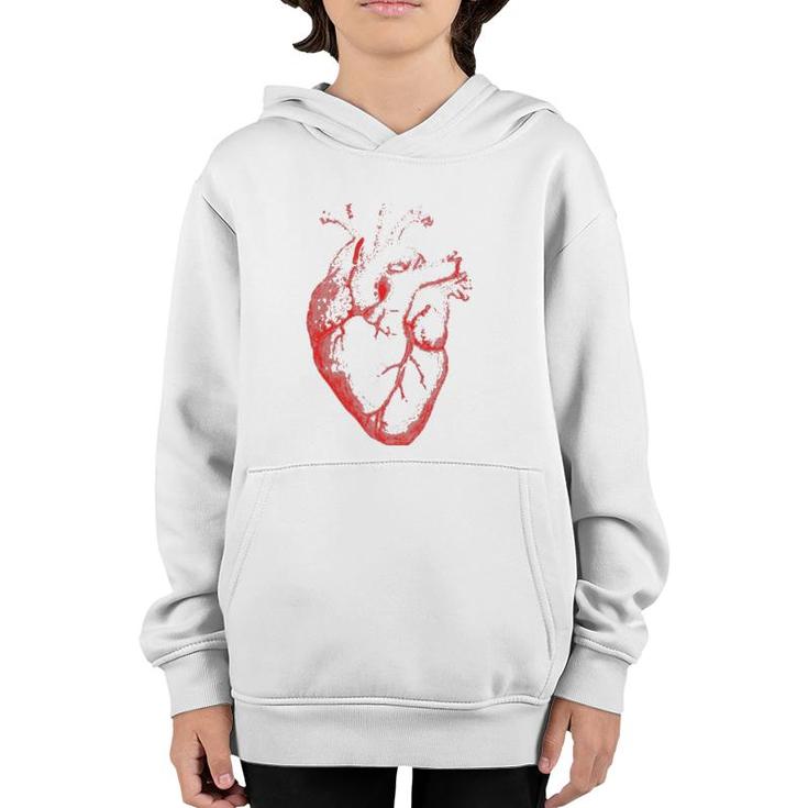 Hearts Design Anatomical Heart Fine Arts Graphical Novelty Youth Hoodie