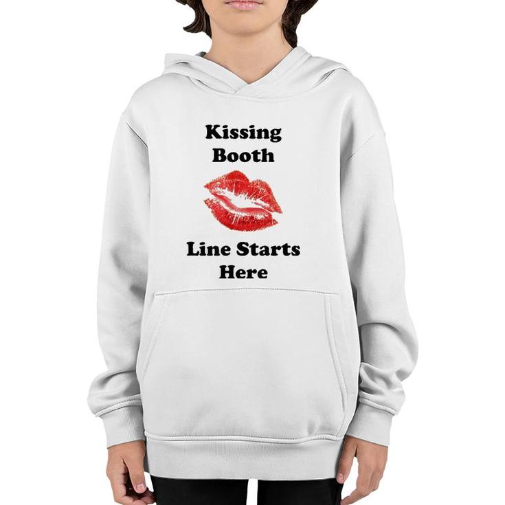 Hot Lips Kissing Booth Line Starts Here Youth Hoodie