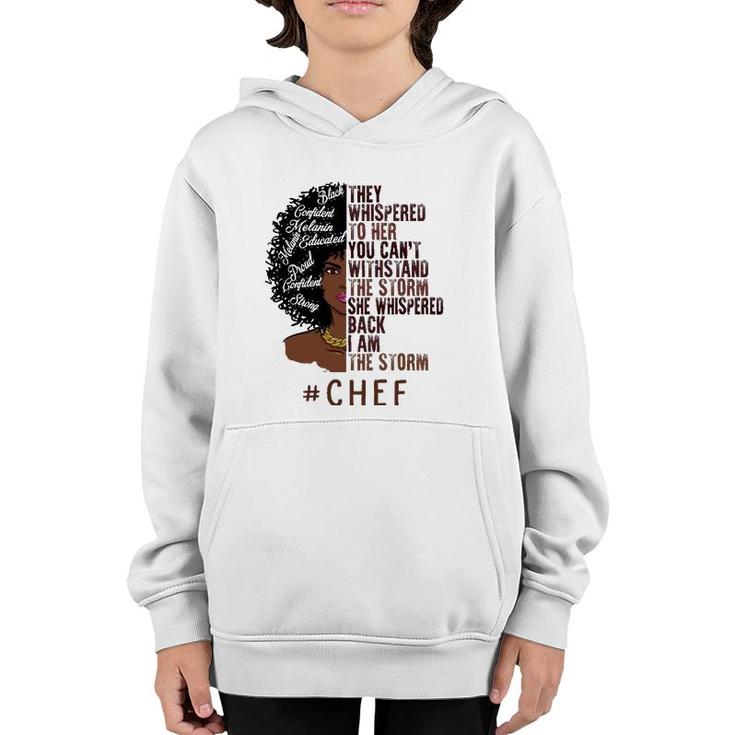 I Am The Storm Chef Apparel African American Women Youth Hoodie