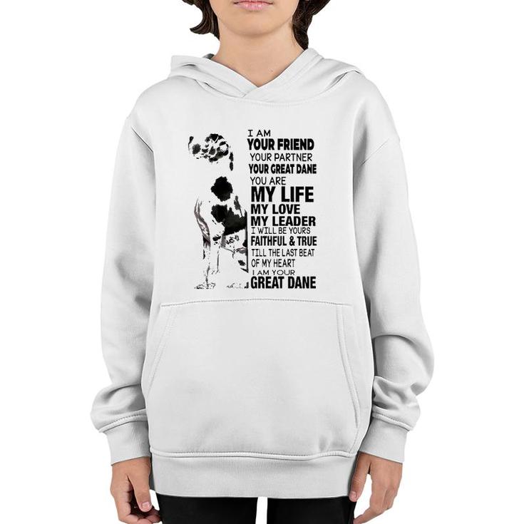 I Am Your Friend Your Partner Your Great Dane Youth Hoodie