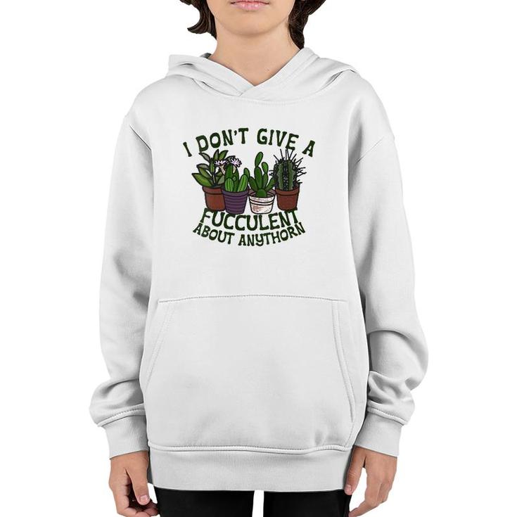 I Don't Give A Fucculent What The - I Dont Give A Fucculent V-Neck Youth Hoodie