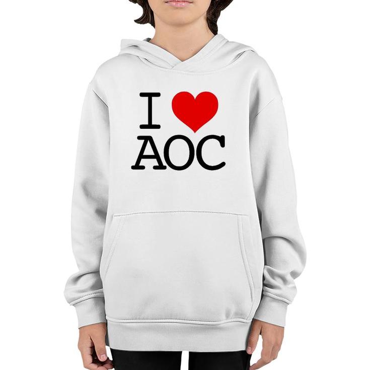 I Love Aoc I Heart Alexandria Ocasio-Cortez Fan Youth Hoodie