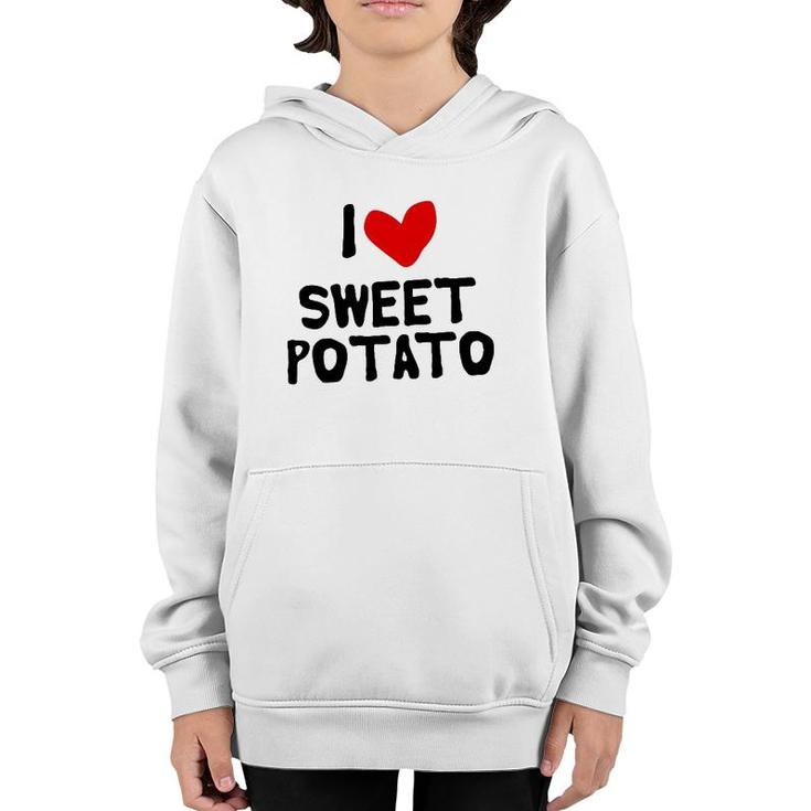 I Love Sweet Potato Red Heart Youth Hoodie