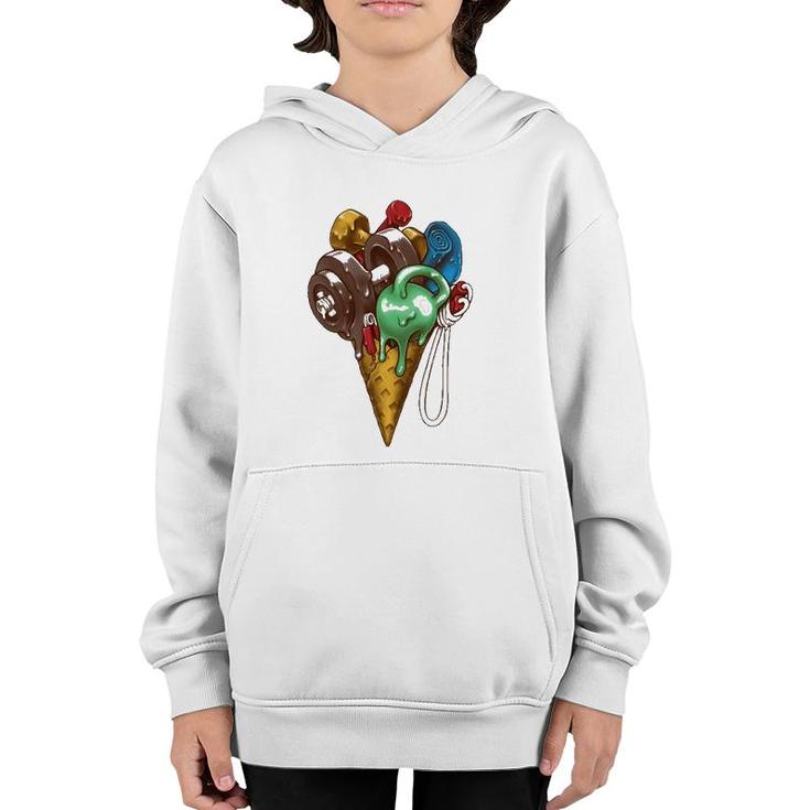 Ice Cream Gym Workout  Youth Hoodie