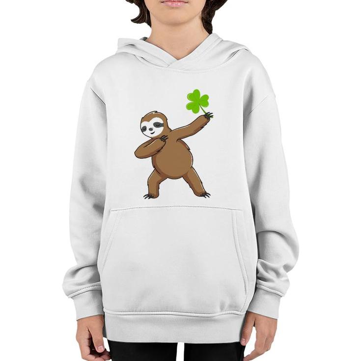Irish Leprechaun Dabbing Sloth St Patrick's Day Gift Green Youth Hoodie