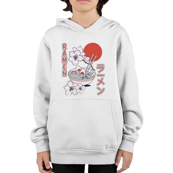 Japanese Noodles Vintage Cherry Blossom Ramen Youth Hoodie