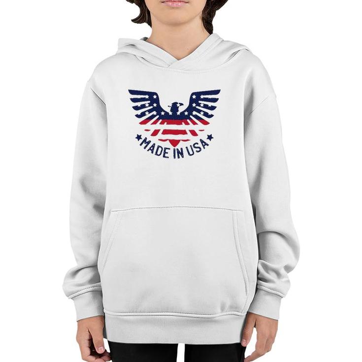 July 4Th Patriotic S - Made In Usa American Pride Eagle Youth Hoodie