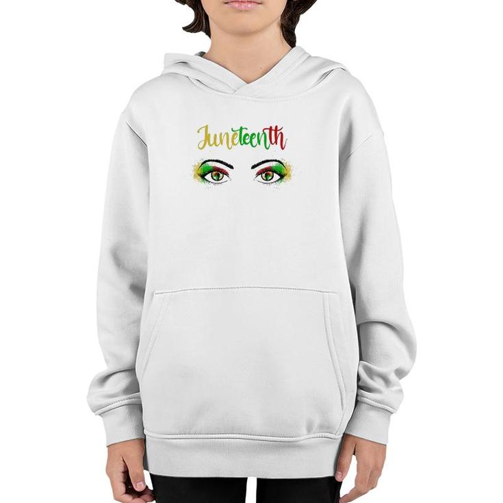 Juneteenth 1865 Bright Eyes African American Map Pan-African Colours Youth Hoodie