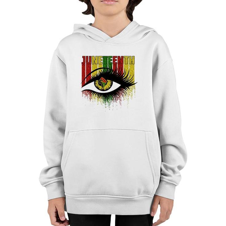 Juneteenth Eye June 19Th Black African Women Independence Youth Hoodie