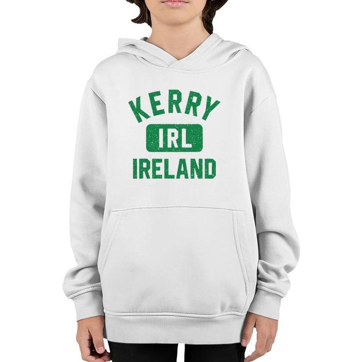 Kerry Ireland Irl Gym Style Distressed Green Print  Youth Hoodie
