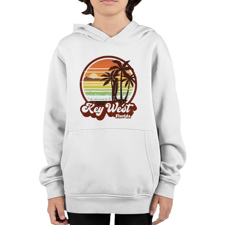Key West Souvenirs Florida Vintage Surf Surfing Retro 70S Youth Hoodie