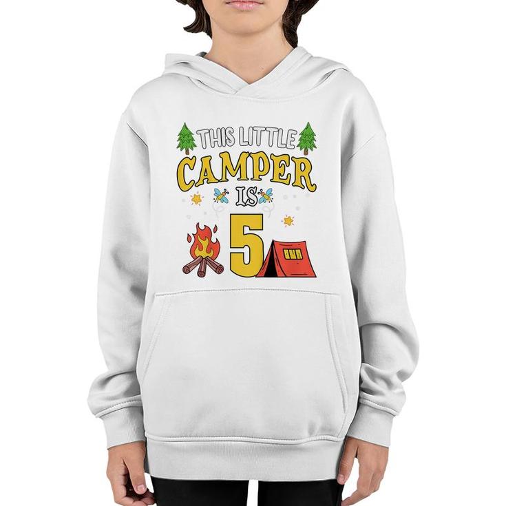 Kids Funny 5Th Camping Birthday Camper Lover 5 Year Old Gifts  Youth Hoodie