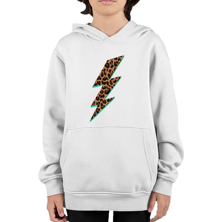 Leopard Print Lightning Bolt Graphic  Youth Hoodie