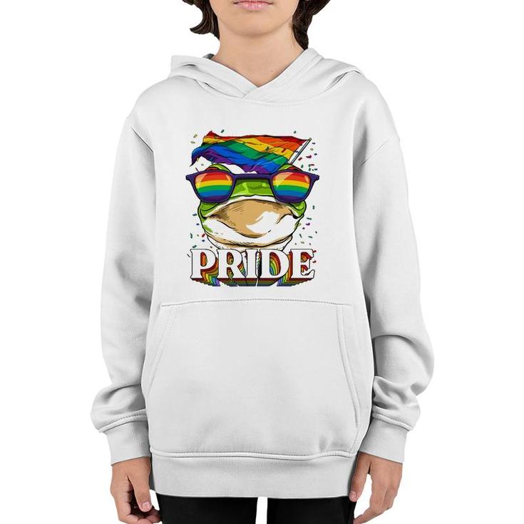 Lgbt Frog Gay Pride Lgbtq Rainbow Flag Sunglasses Youth Hoodie