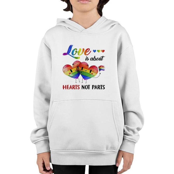 Lgbt Love Is About Hearts Youth Hoodie