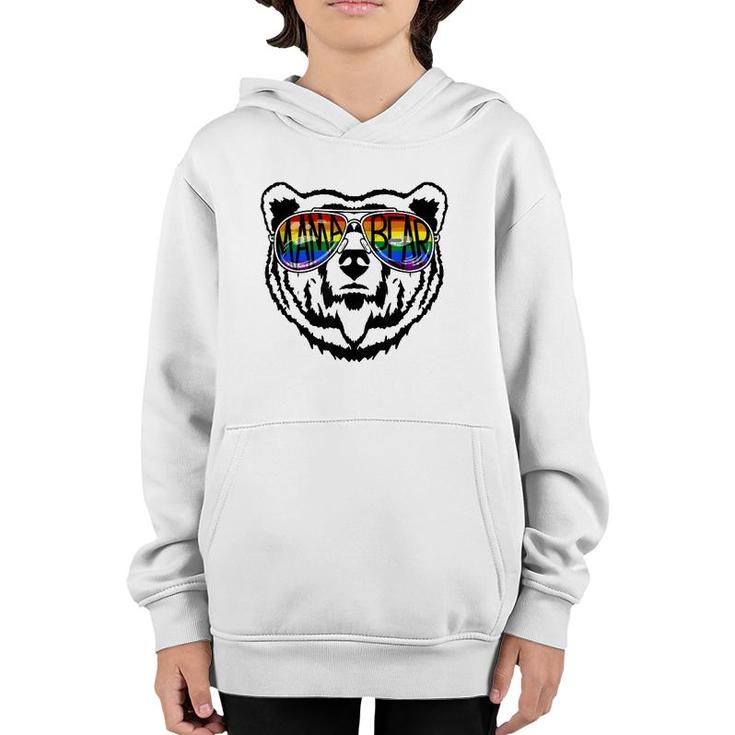Lgbtq Mama Bear Proud Mom Momma Ally Rainbow Flag Pride Youth Hoodie
