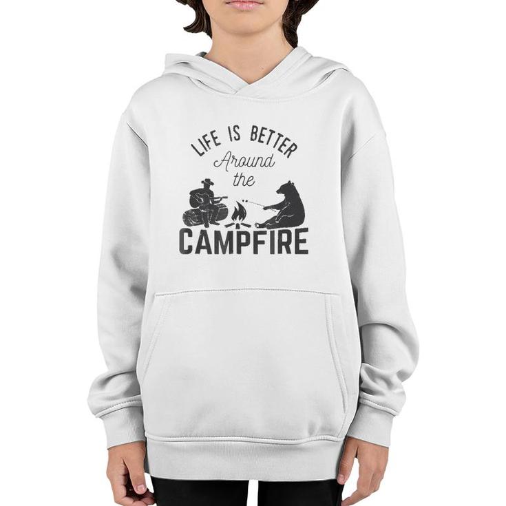 Life Is Better Around The Campfirefor Camping Youth Hoodie