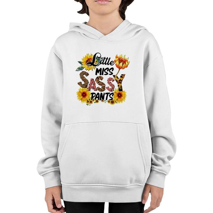 Little Miss Sassy Pants Cowhide Sunflower Leopard Western Youth Hoodie