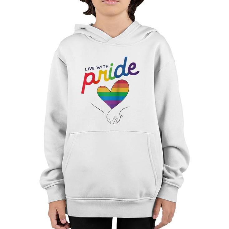 Live With Pride Love Rainbow Lgtbq Raglan Baseball Tee Youth Hoodie