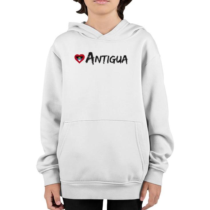 Love Antigua Heart Country Flag Souvenir Gift Youth Hoodie