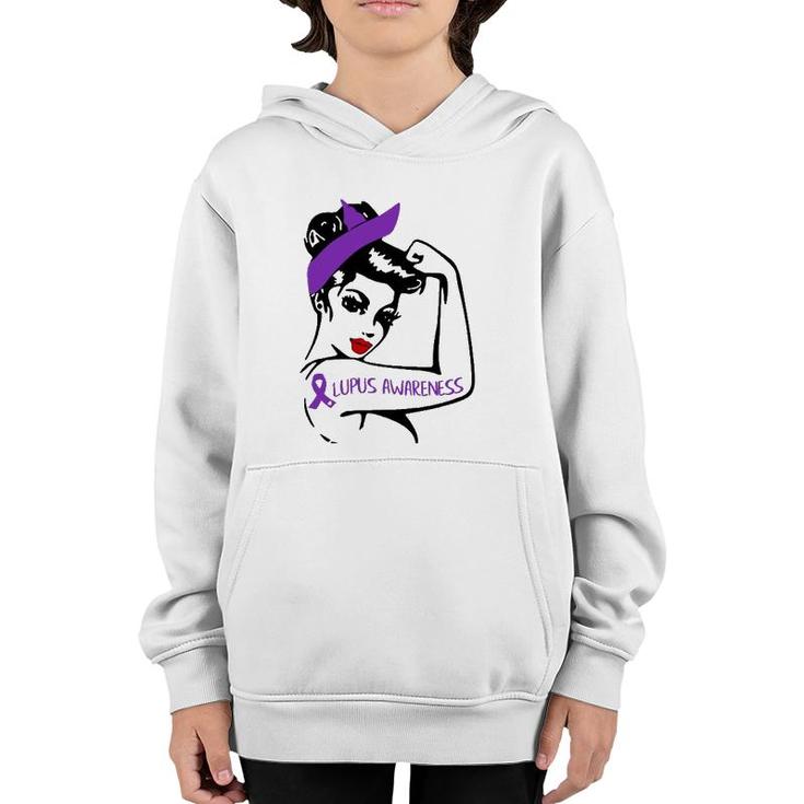 Lupus Awareness Mom Wear Purple For Life Youth Hoodie