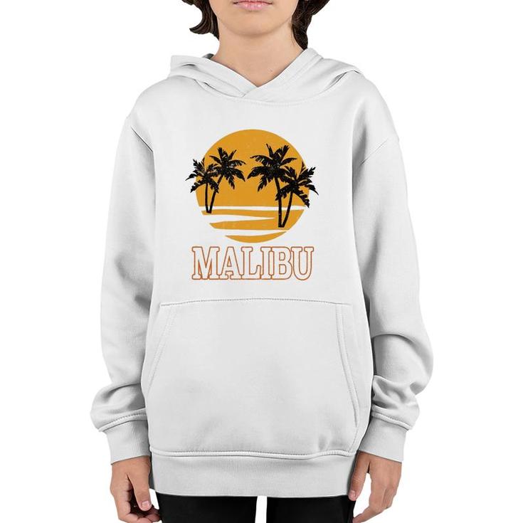 Malibu Retro 70'S Vintage Beach Vacation Gift Youth Hoodie