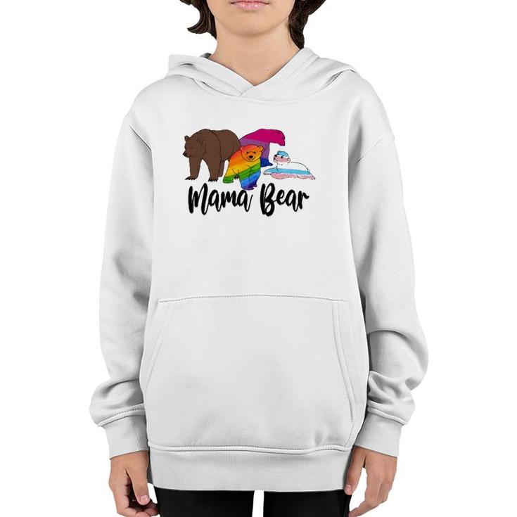 Mama Bear Lgbt Gay Trans Pride Support Lgbtq Parade Mother's Day Youth Hoodie