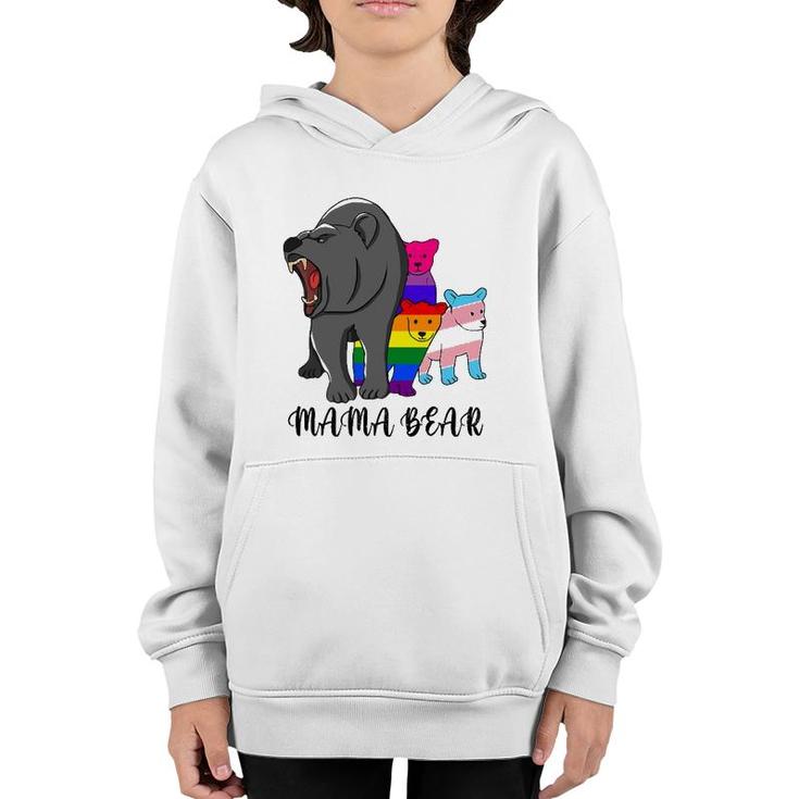 Mama Bear Lgbt Gay Trans Pride Support Lgbtq Parade Youth Hoodie