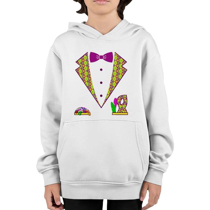 Mardi Gras Tuxedo 2022 Tux Fat Tuesday Party Costume Youth Hoodie