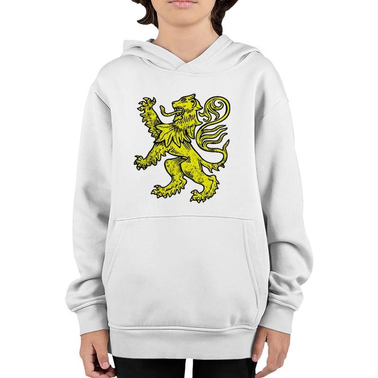 Medieval Royal Lion Distressed Gift Youth Hoodie