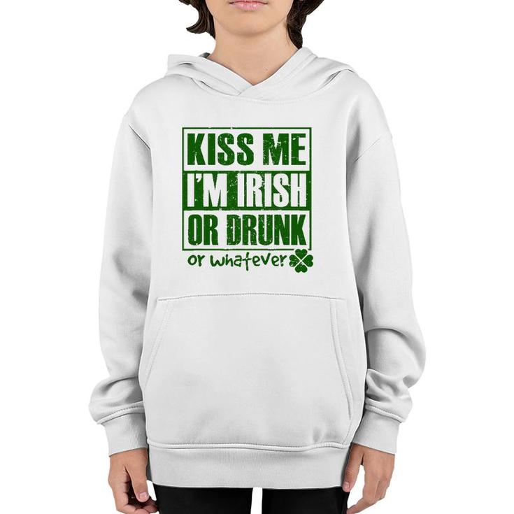 Mens Kiss Me I'm Irish Funny St Patrick's Day Gifts For Men Youth Hoodie