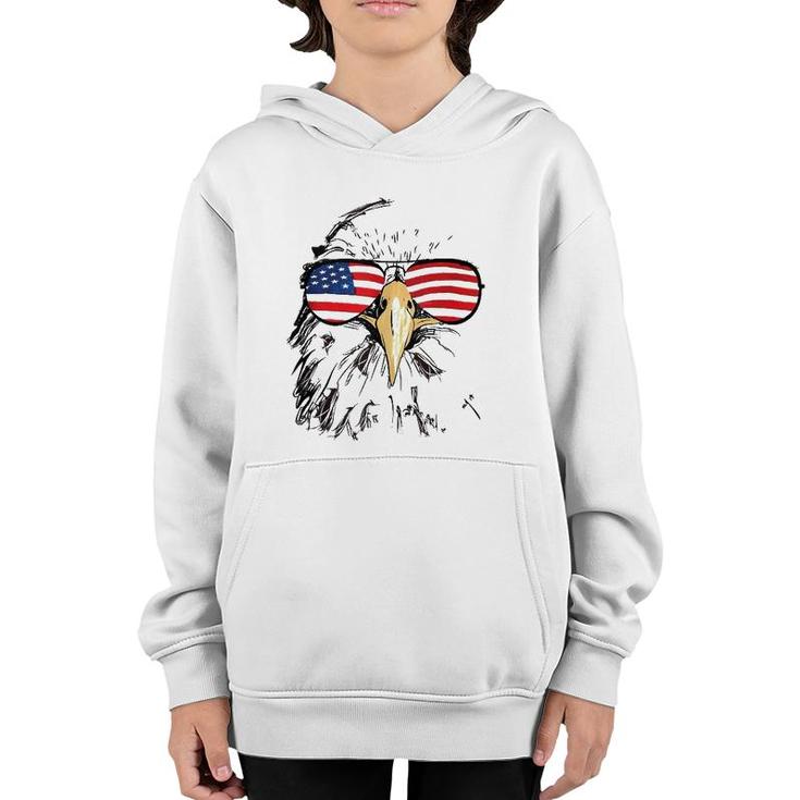 Mens Patriotic Bald Eagle Usa American Flag 4Th Of July Cool Gift  Youth Hoodie