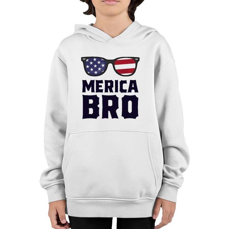 Merica Bro 4Th Of July  Sunglasses Patriotic American Youth Hoodie