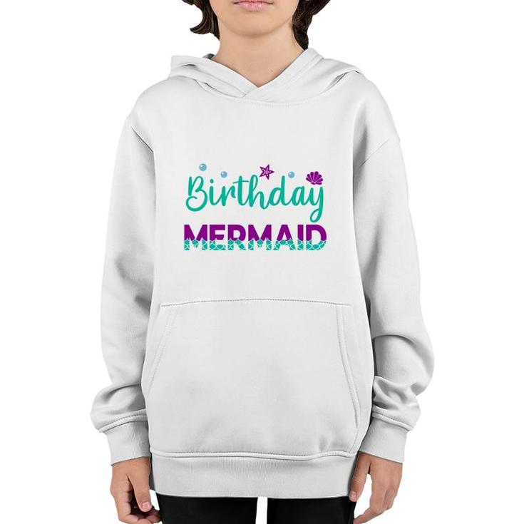 Mermaid Matching Family Birthday Blue Purple Youth Hoodie