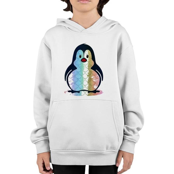Mermaid Tee Cute Swim Penguin Lover Raglan Baseball Tee Youth Hoodie