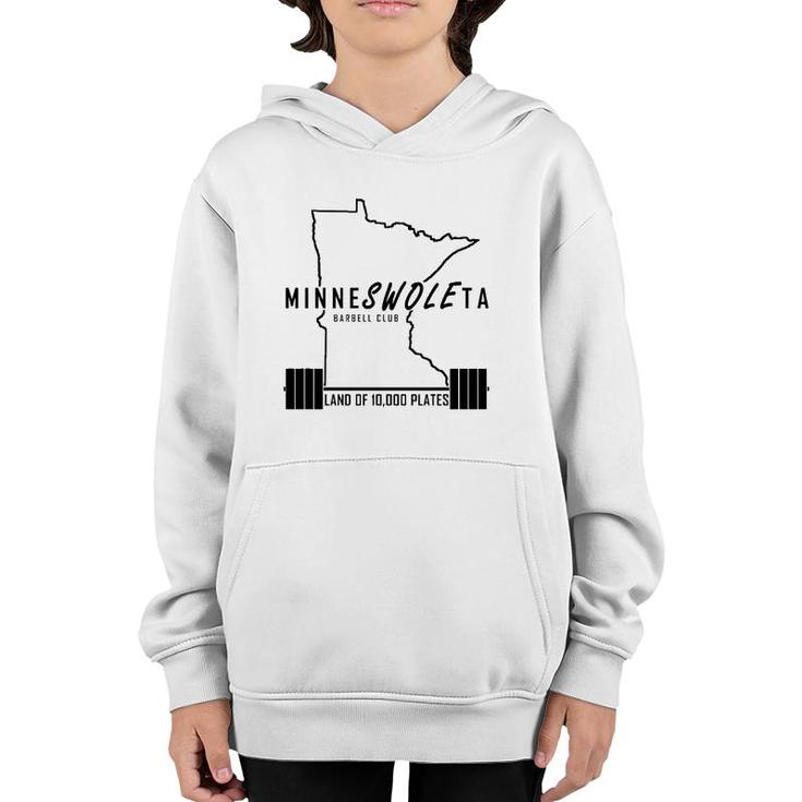 Minneswoleta Barbell Minnesota Gymer Gift Youth Hoodie