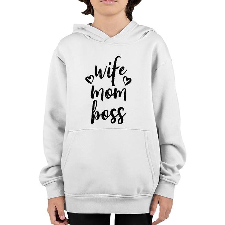 Mom Wife Boss Mother's Day Youth Hoodie