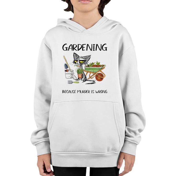 Mother's Day Gardening Because Murder Is Wrong Farmer Mom Youth Hoodie