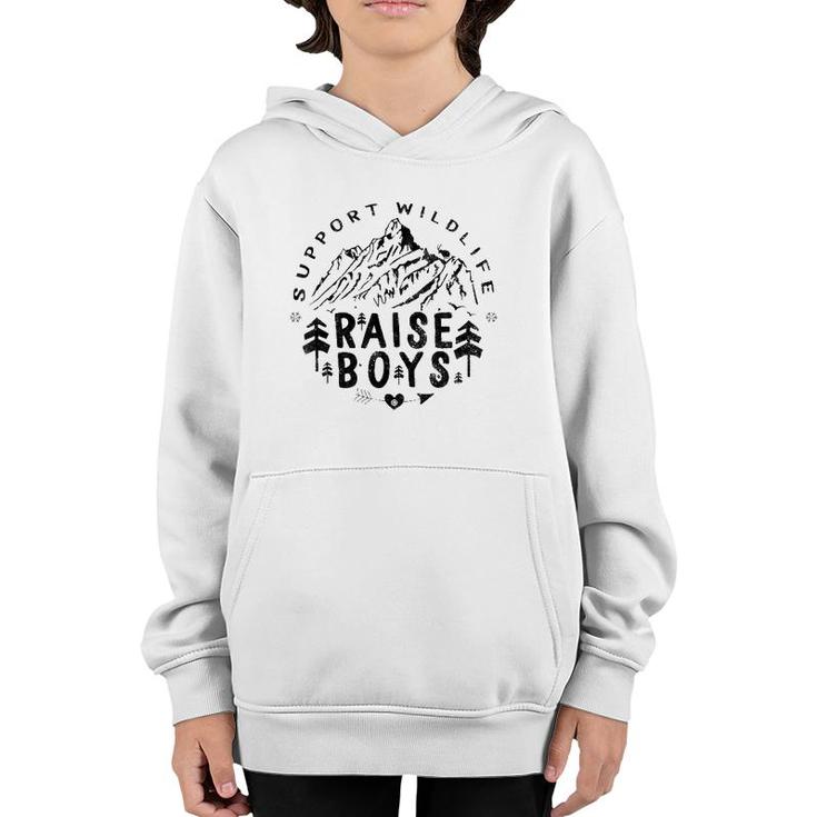 Mothers Day Support Wildlife Raise Boys Mom Gift Women Mama Youth Hoodie
