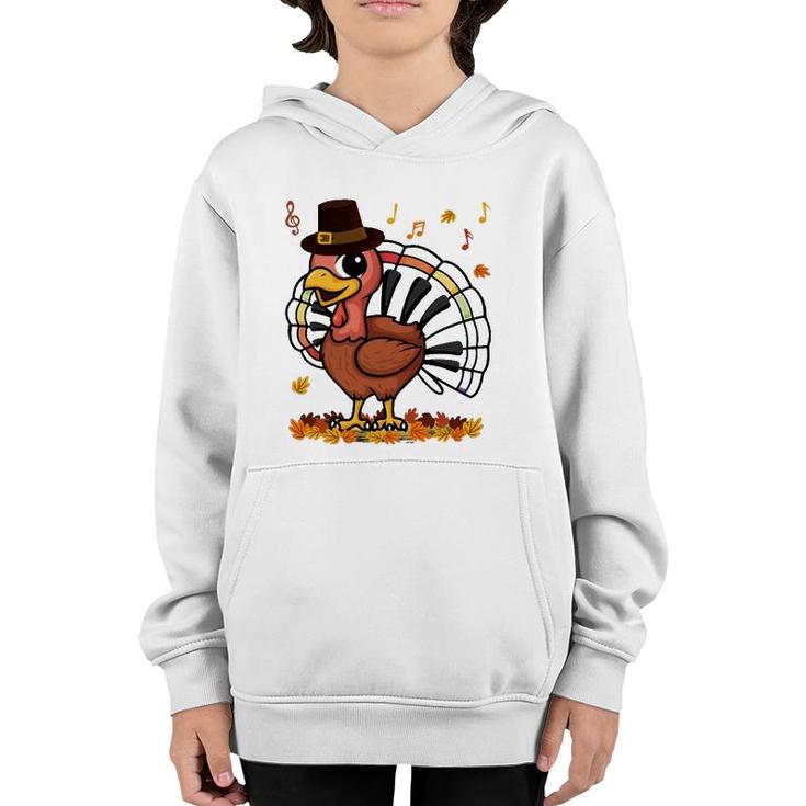 Music Piano Teachers Music Turkey Costume Happy Thanksgiving Youth Hoodie
